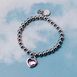 Crystal Heart to Heart Beaded Bracelet