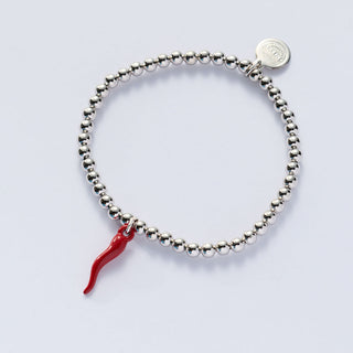 Red Italian Horn Beaded Bracelet