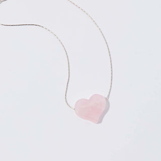 Rose Quartz Heart Chain Slider Necklace