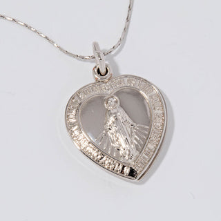 Blessed Mother Peek-A-Boo Prayer Heart Necklace