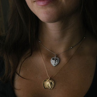 Blessed Mother Peek-A-Boo Prayer Heart Necklace