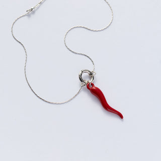 Red Italian Horn Expandable Necklace