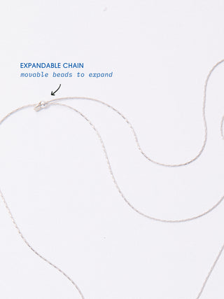 Expandable chain Silver with moveable beads