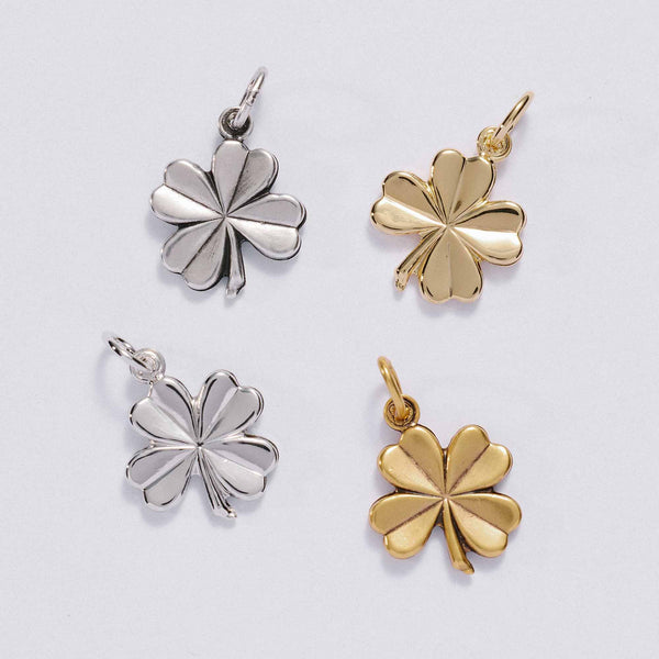 &LIVY Lucky Clover Charm all four variants finely finished gold finely finished silver antique gold and antique silver four-leaf clover pendants