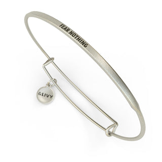 Fear Nothing Expandable Bracelet | Antique silver posy engraved FEAR NOTHING