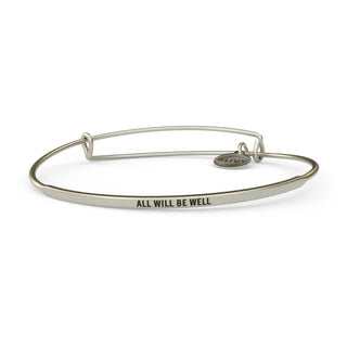 All Will Be Well Metal Bracelet | Antique silver posy engraved ALL WILL BE WELL