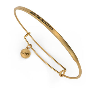 Born For Greatness Adjustable Bracelet | Antique gold posy engraved BORN FOR GREATNESS