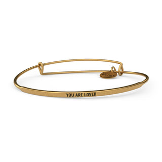 You Are Loved Bracelet | Antique gold posy engraved YOU ARE LOVED