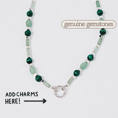 Malachite Beaded Intention Chain Necklace