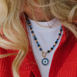 Sodalite Beaded Intention Chain Necklace