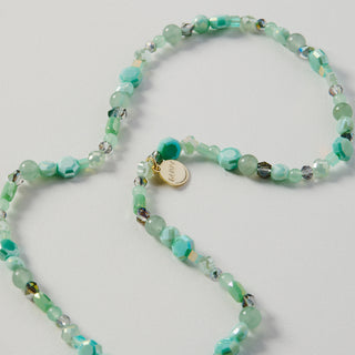 Rolling in Green Aventurine Multi Beaded Stretch Necklace