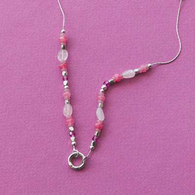 Rose Quartz Beaded Intention Chain Necklace