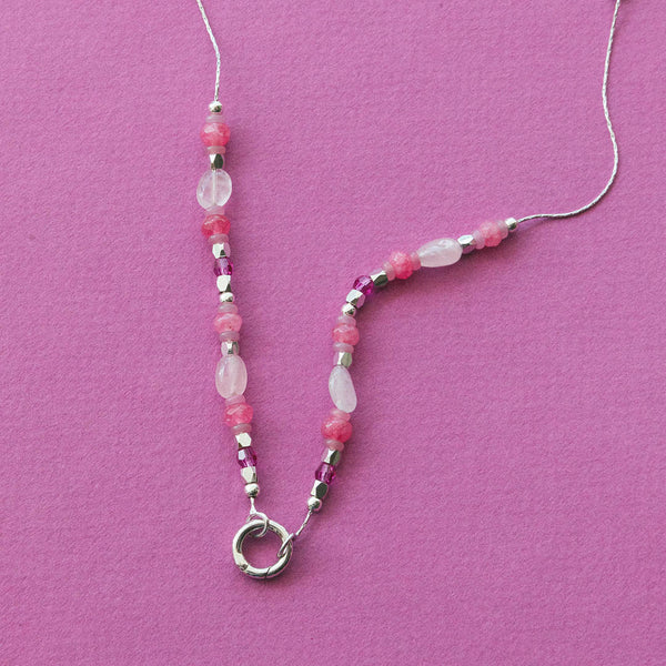 Rose Quartz Beaded Intention Chain Necklace