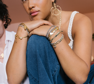 close up of beaded bracelets 