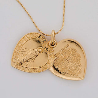 Blessed Mother Peek-A-Boo Prayer Heart Necklace