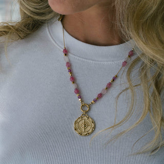 Rose Quartz Beaded Intention Chain Necklace