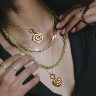 Quilted heart Neclace stack